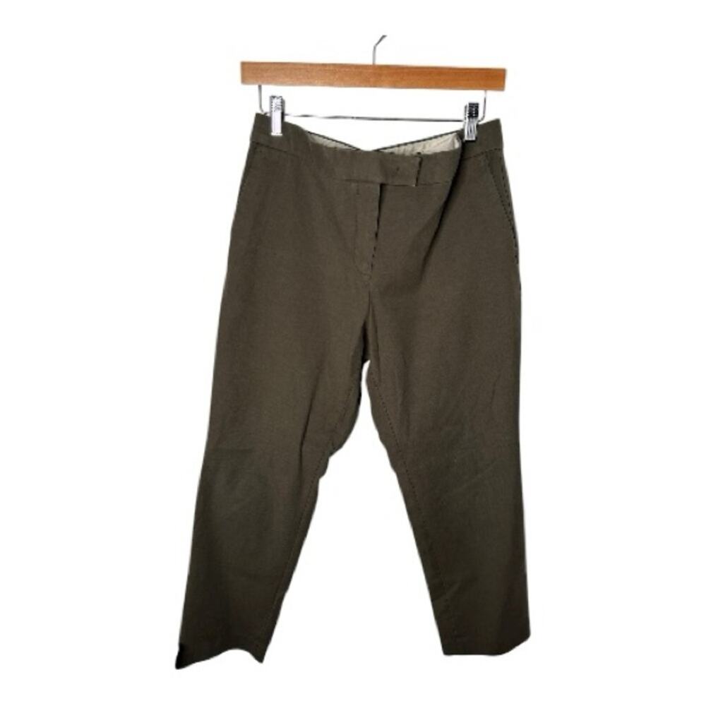 Ann Taylor Olive Green Mid Rise Straight Leg Chino Pants 10